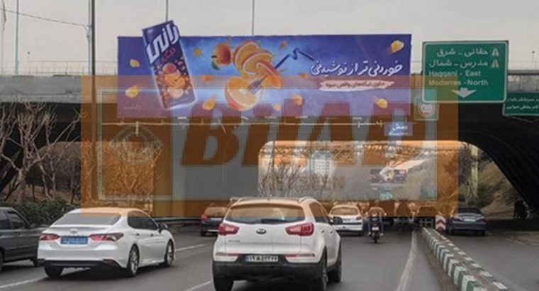عرشه پل سواره اتوبان مدرس حقانی – شمال به جنوب